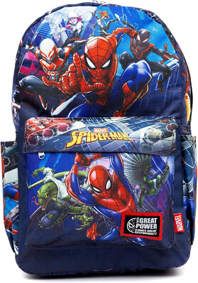 Laptop Large Backpack - Marvel - Spiderman Team Group 17'' School Bag NEW