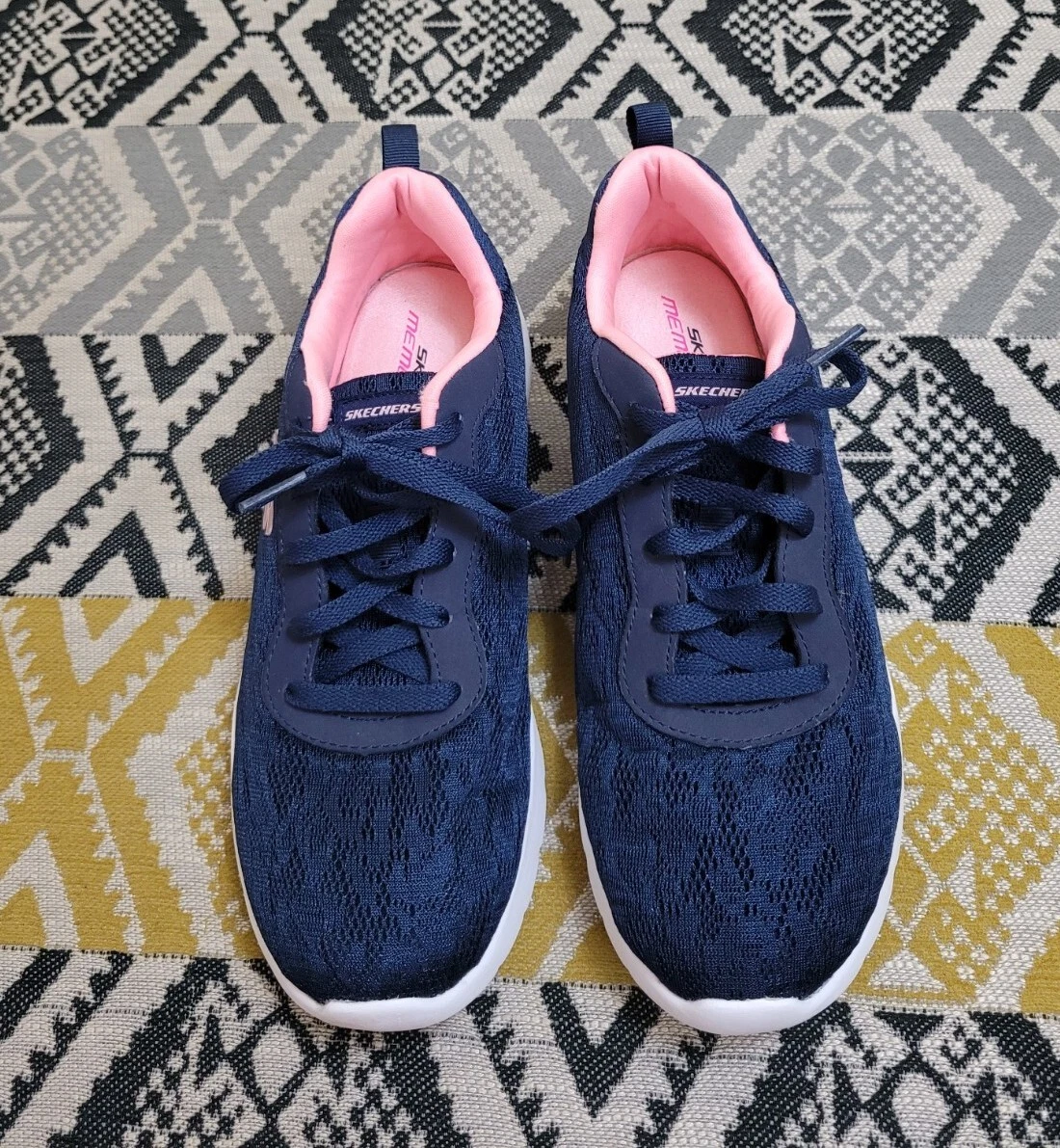 EUC Womens Navy Skechers Dynamight 2.0 Homespun Trainers Size 6 EU