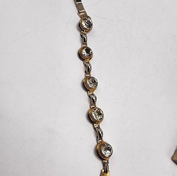 Signed Barclay 40's Choker & Bracelet Set Rhinest… - image 2