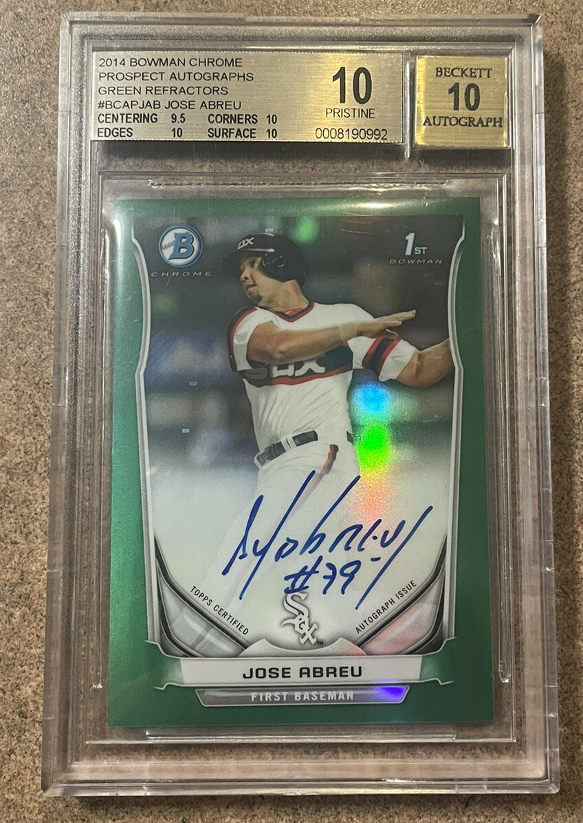2014 Bowman Chrome Green Ref Jose Abreu Auto/Rookie Card!! Serial numbered /75