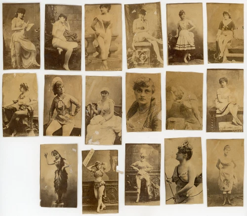 1880s-90s Real Photo Actress Tobacco Cards Lot of 17 F208