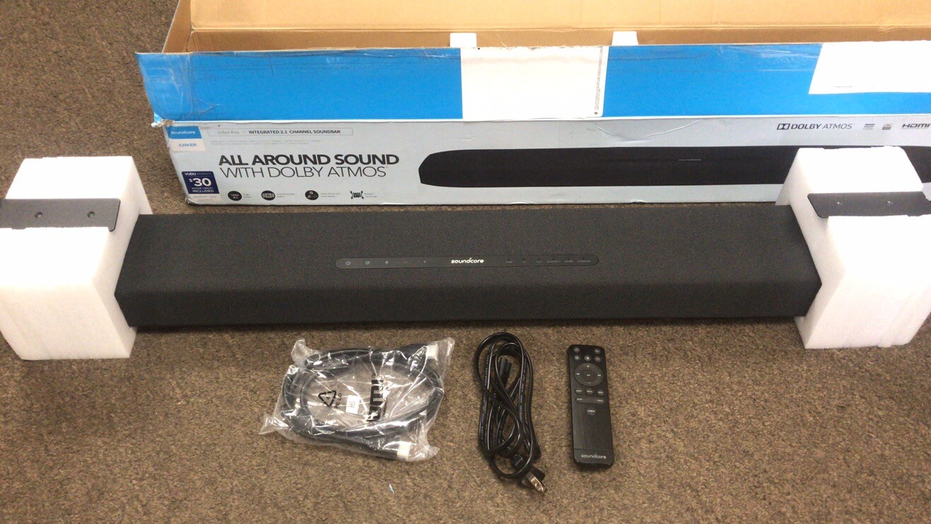 soundcore infini pro integrated 2.1 channel soundbar with dolby atmos