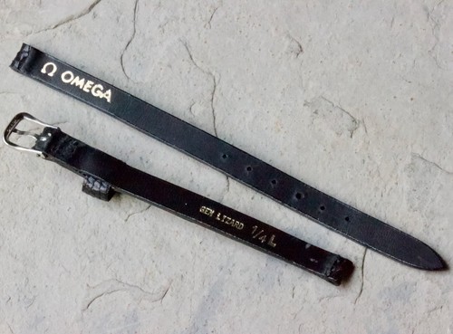 Long Omega vintage watch strap NOS 1950s/60s Genuine Lizard 1/4 inch ends 6.5mm - Picture 4 of 5