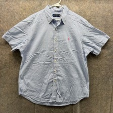 Vintage Ralph Lauren Shirt Mens XL Blue Button Down OCBD Oxford Short Sleeve