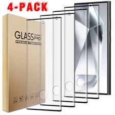 4Packs For Samsung Galaxy S24/+/Plus/Ultra Clear Tempered Glass Screen Protector