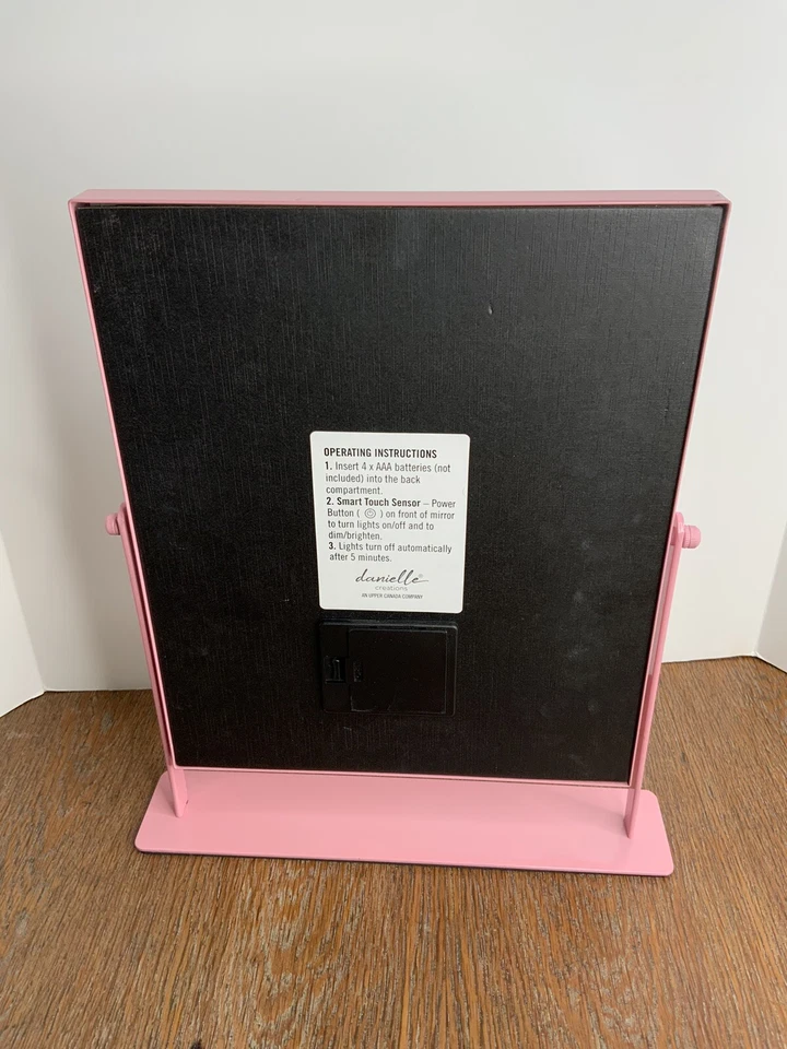 Espejo tocador Danielle Creations para mujer Bluetooth LED manos libres rosa Foto 4 de 4