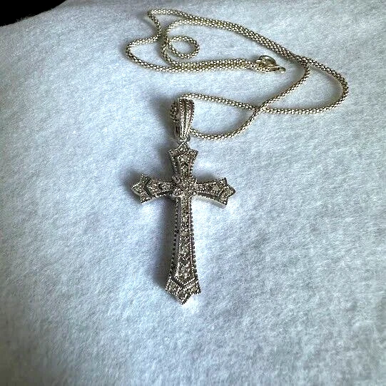 14K Gold Sideways Cross Necklace - QVC.com