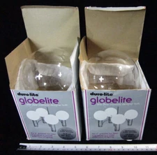 Lot of 2 NEW duro-lite CLEAR GLOBE 60 Watt Light BULBS for Swag Lamps No. 4737