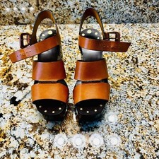 Tory Burch Stud Clog Leather Women's Sandals, Elba Matte, Vachetta, 6