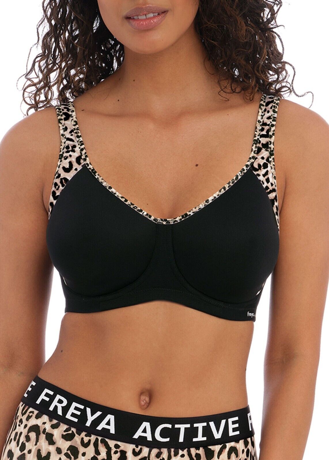 Freya Active Sonic Moulded Sports Bra Pure Leopard Black 30DD