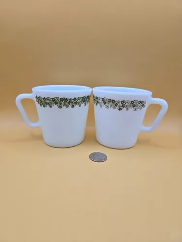 2 Vintage Pyrex Crazy Daisy Spring Blossom Coffee Cups Mugs No. 1410