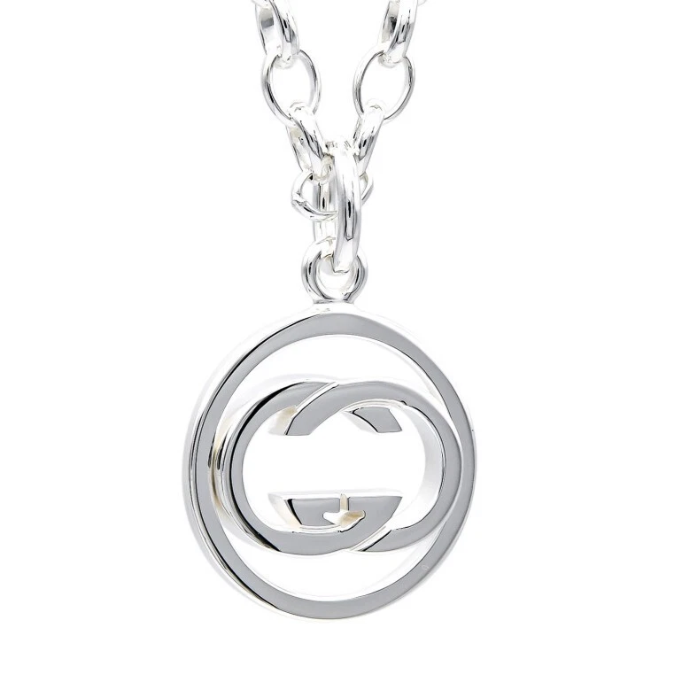 Collier GUCCI bijoux logo GG pendentif MARQUE argent 925 logo design 147749