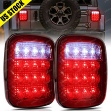 2x Led Tail Lights Rear Brake Lamps Turn Stop Reverse For Jeep Wrangler Tj Cj Jk