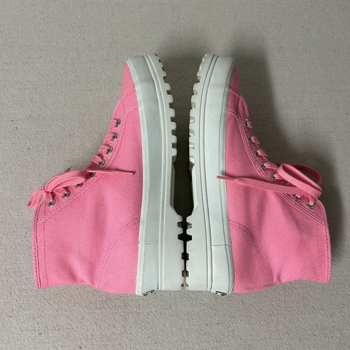 Superga Sneakers Women’s 9.5 Pink Canvas Alpina High Top Lace Up Platform - Picture 6 of 11