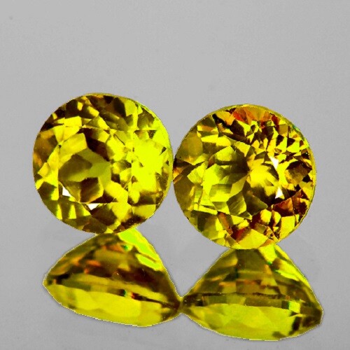 4.20 mm 2 pcs Round AAA Fire Intense Canary Yellow Mali Garnet Natural {IF-VVS} - Picture 1 of 2