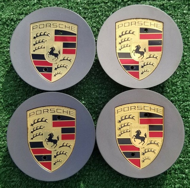 Factory 911 C4s Porsche Center Caps Wheel Set of 4 Genuine Original OEM