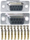 Lot10 D-Sub Female/Plug DE/DB9pin cable/wire Crimp/Crimping End/Connector${+PINS
