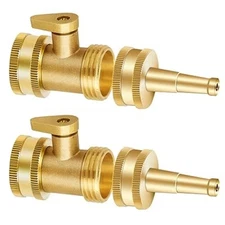 2Pack Brass Water Nozzles Heavy Duty Twist Water Hose High Pressure Adjustable