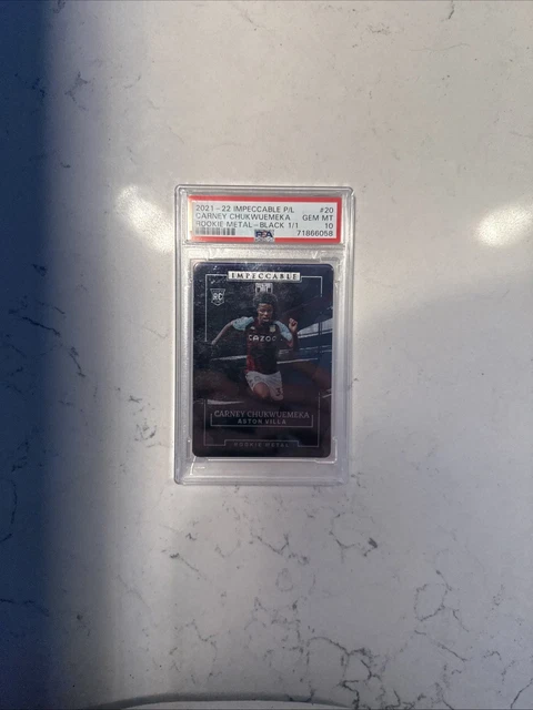 2021-22 Carney Chukwuemeka Panini Impeccable Rookie Metal Villa 1/1  PSA 10
