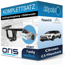 Für Citroen C3 Fliessheck 09- ORIS Anhängerkupplung starr + 7polig E-Satz neu