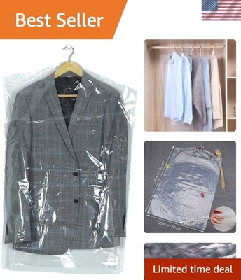Space-Saving Transparent Clothing Covers 35.4in - 10Pcs of Dust Protection