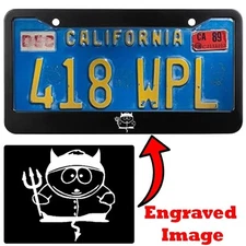 Engraved Black License Plate Frame - Cartman South Park