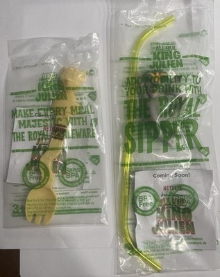 All Hail King Julien Wendy s Madagascar Utensil Toys Spoon And Straw Bundle
