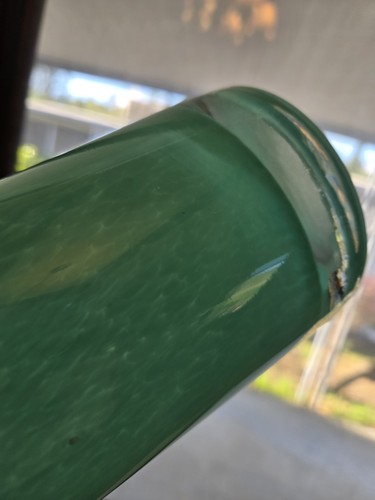 Anthropologie 10.5" Hand Blown Glass Vase Ocean Seaglass Teal Beach cottage - Picture 6 of 8
