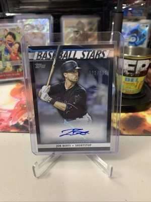 2020 Topps Update Baseball Stars Auto Jon Berti Black 84/199 #BSA-JB Rookie RC