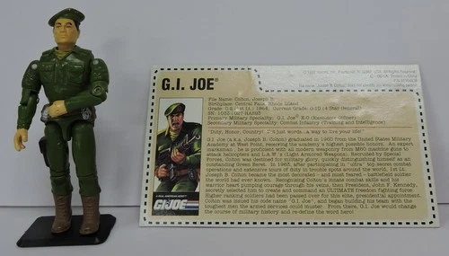 1994 GI JOE GENERAL JOSEPH COLTON V1 MAIL AWAY ACTION FIGURE W/FILE CARD & STAND