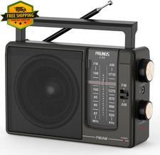 AM FM Portable Radio Plug In Wall or AA Battery Large Speaker Senior Gift