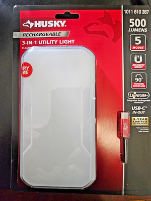 #ad Husky Lumen 3 in 1 Rechargeable Utility Light with 10000 mAh Power Bank $12.99