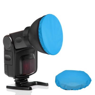 5pcs 7.1'' x 7.1'' Soft Mini Flash Bounce Diffuser Cap, for Flashlight, Blue