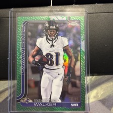 2025 Topps Chrome - Devontez Walker #26 Football Leather Green /99