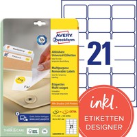 Avery Zweckform Etiketten L6023REV-25 Weiß 63,5 X 38,1 Mm, 30 Blatt