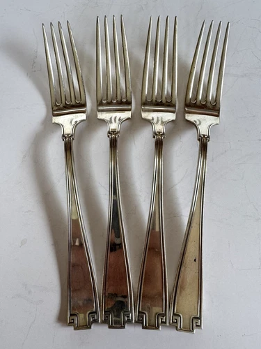 Gorham Etruscan Sterling 7.97oz LG DINNER FORK SET OF 4 No Mono 7 5/8" Old Marks