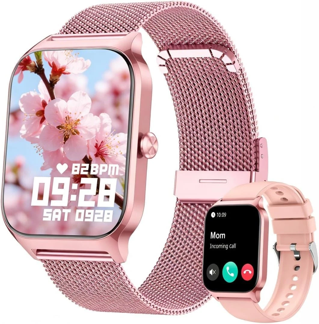 Smart Watch Ladies Women with Phone Function Wristwatch for iOS Android Outdoor