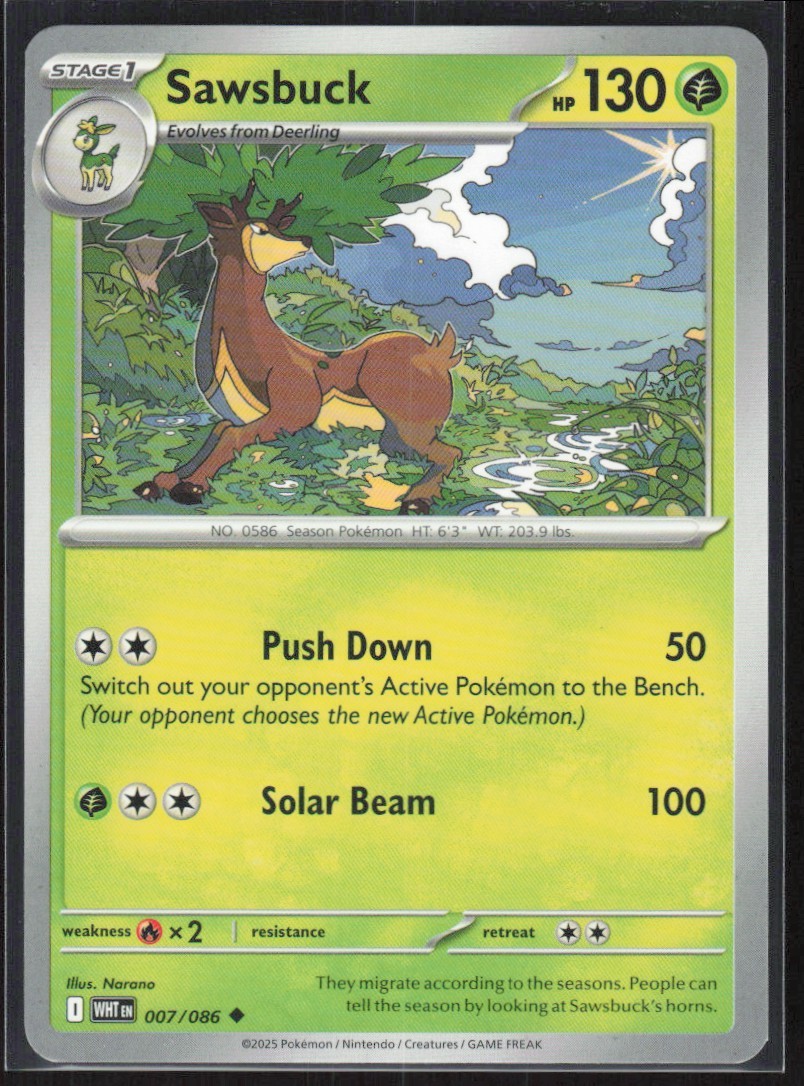 2025 Scarlet & Violet Series - White Flare Sawsbuck Uncommon #7