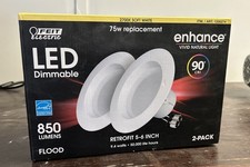 Feit Electric 75W Bulb, LED 2 Count, Retrofit 5-6 Inch - Soft White 2700k