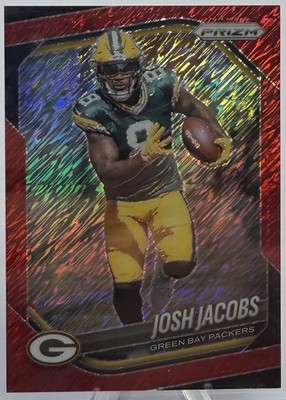2025 Panini Prizm Josh Jacobs Red Shimmer /49 #188 Packers 142
