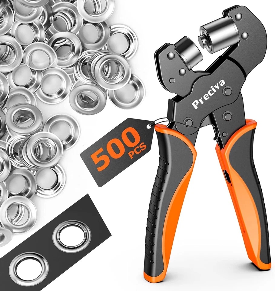 PRECIVA Ösenzange mit Hebeltechnik 10mm 500 Stück Magnetische Ösenp