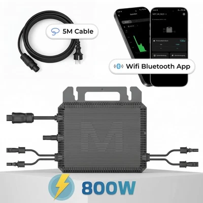SUNNIVA MARSTEK MST-MI0800 800 W Mikro-Wechselrichter für Balkonkraftwerk + 5m Kabel