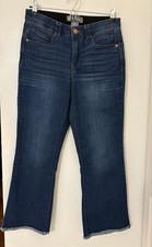 Democracy Ab Technology Jeans Women  s Size:6 Stretchy Bootcut Raw Hem Blue
