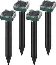 Mole Repellent Solar Powered Outdoor,Ultrasonic Vole Gopher Repellent for Law...