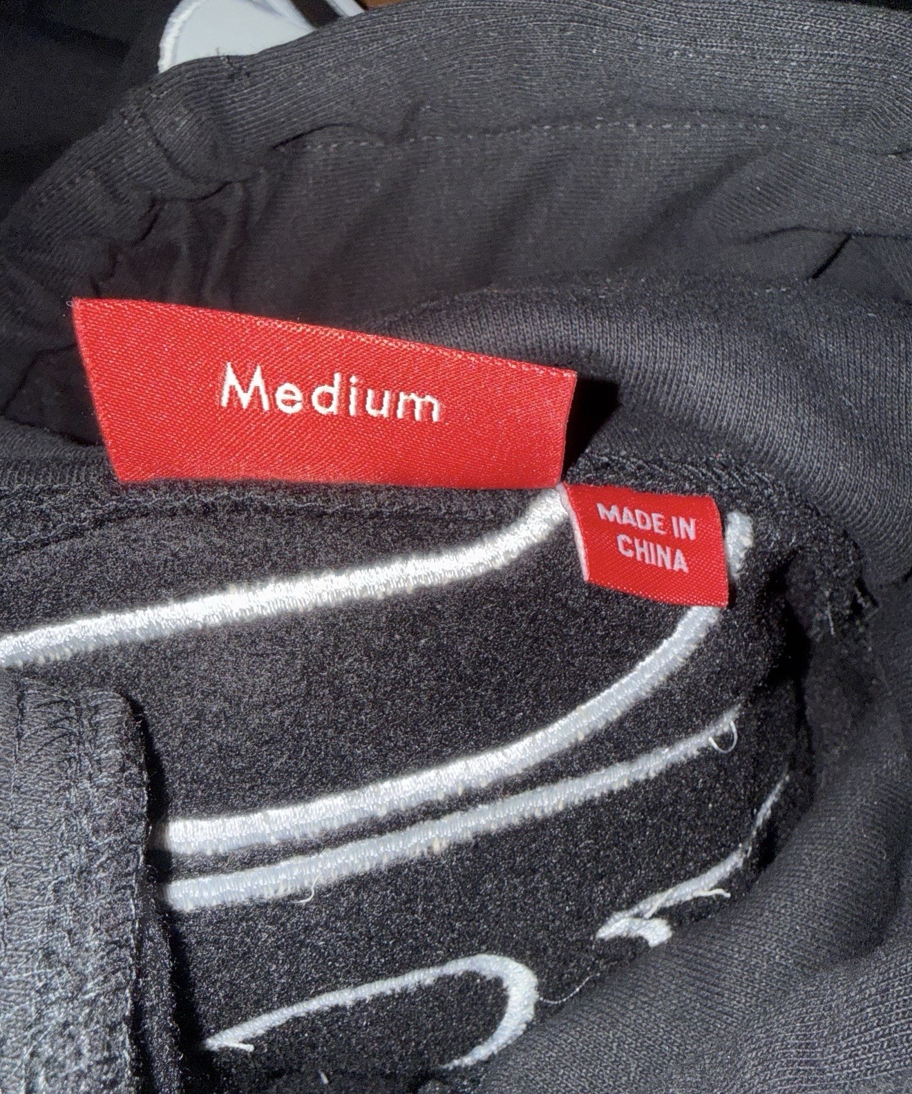 Size Medium - Supreme Satin Applique Hooded Sweatshirt (FW24) Black thumbnail 5