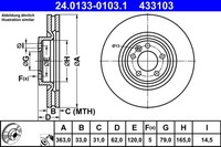 2X Bremsscheibe Ate 24.0133-0103.1 FüR Landrover Discovery 5 L462 Range Rover 4