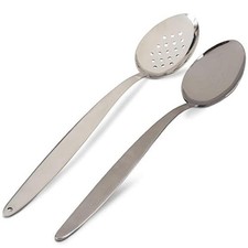 Chef Kunz Serving Spoon XL 2 Pack Regular Perforated 12 Inch Stainless Steel