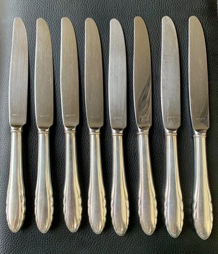 Lot of 8 Gorham LYRIC Sterling Handled & Stainless Blade Knives 8 7/8” Scrap/Use