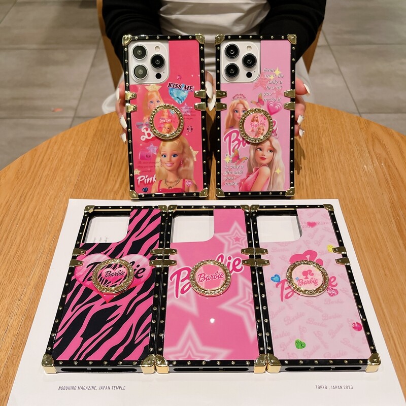 For iPhone 15 14 Pro Max 13 12 11 XS XR Luxury Bling Pink Case w