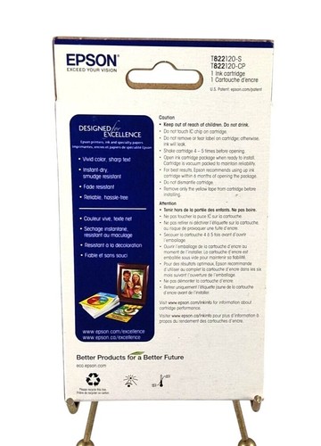 Epson T822120S (T822) DURABrite Ultra 350 Black Ink Expires 03/26 New Sealed Box - 第 2/7 張圖片